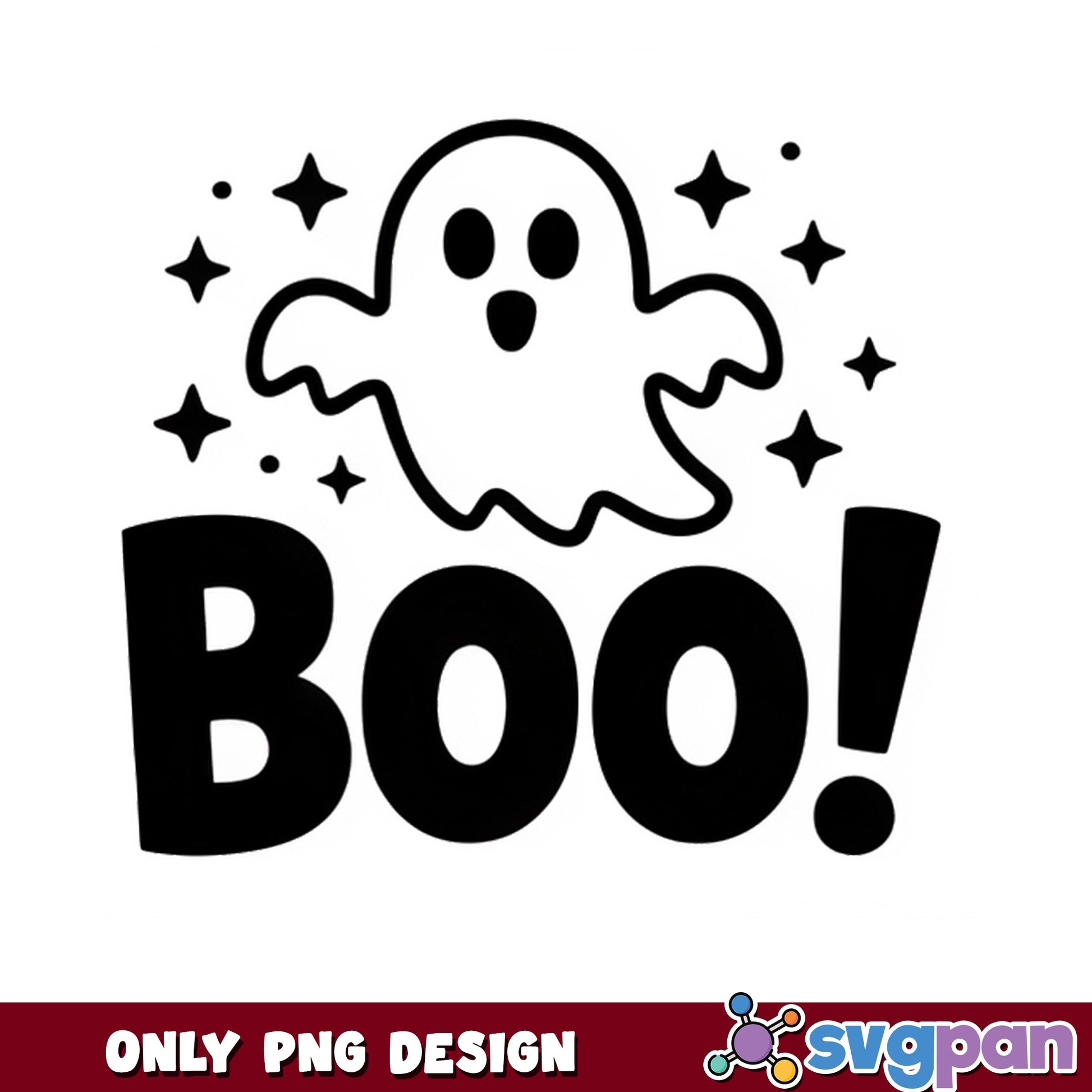 Cute Ghost Boo Halloween PNG, Spooky Ghost PNG, Halloween PNG