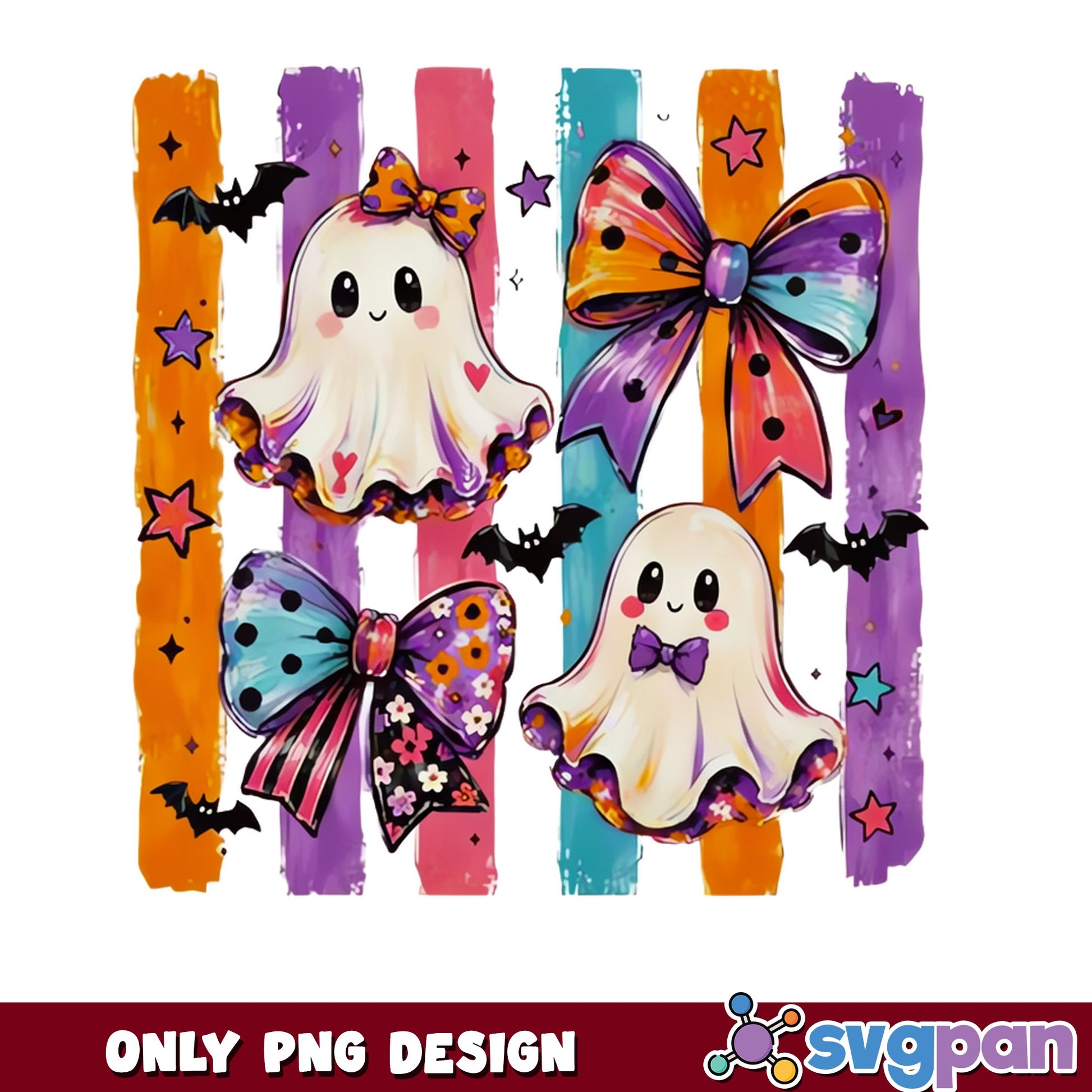 Cute Ghost Coquette Bow Halloween PNG, Spooky Ghost PNG, Halloween PNG