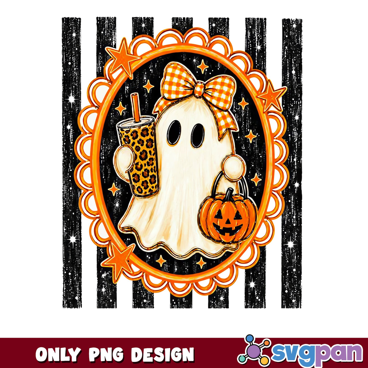 Cute Ghost Halloween PNG, Spooky Boo With Pumpkin, Halloween PNG