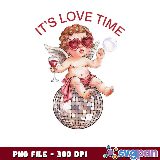 Cute angel on disco ball, perfect for love themes