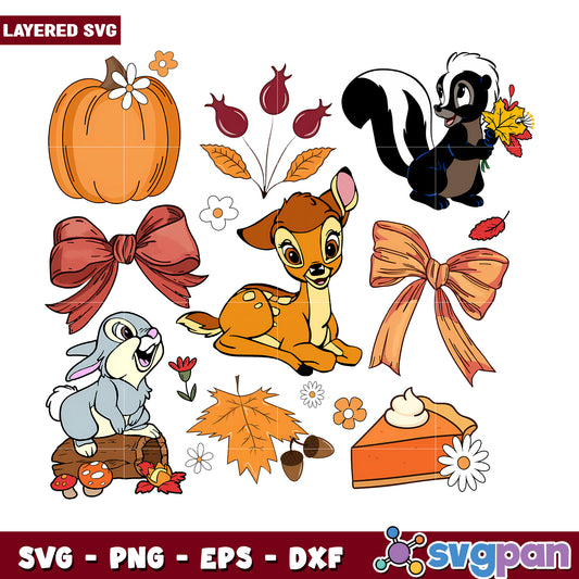 Cute animal cartoon png, spooky hallowen png, halloween characters png