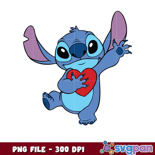 Cute blue character with heart design, high quality PNG file