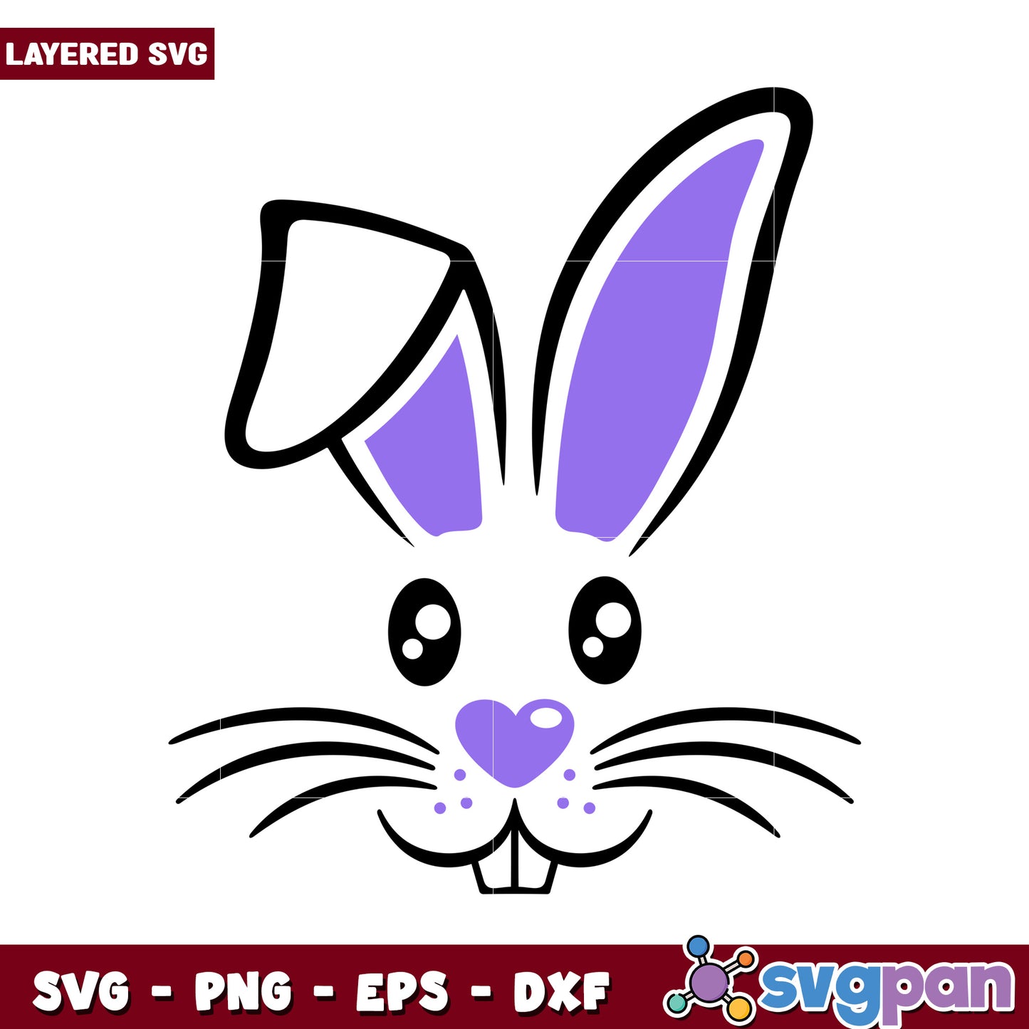 Cute cartoon bunny SVG design, perfect for Easter crafts and projects