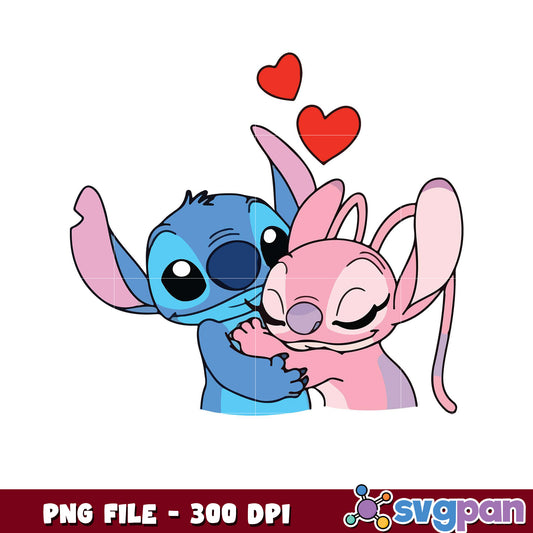 Cute cartoon characters in love, high quality PNG format