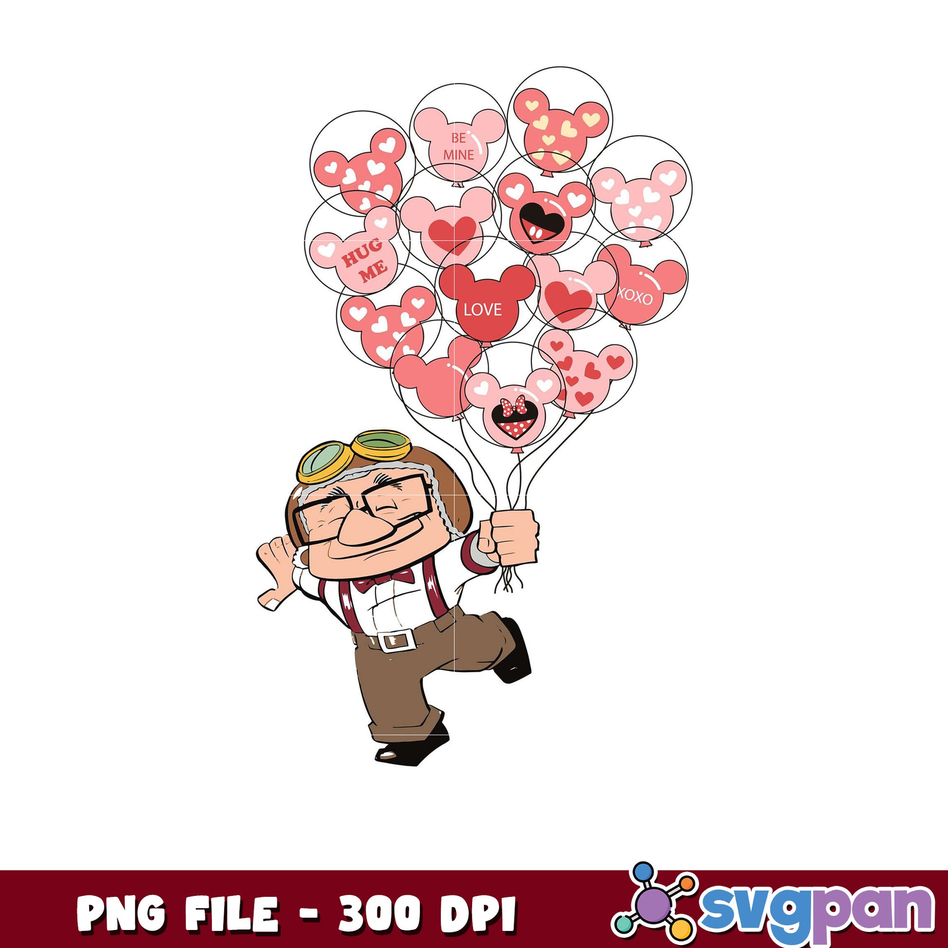 Cute character with love balloons, perfect 