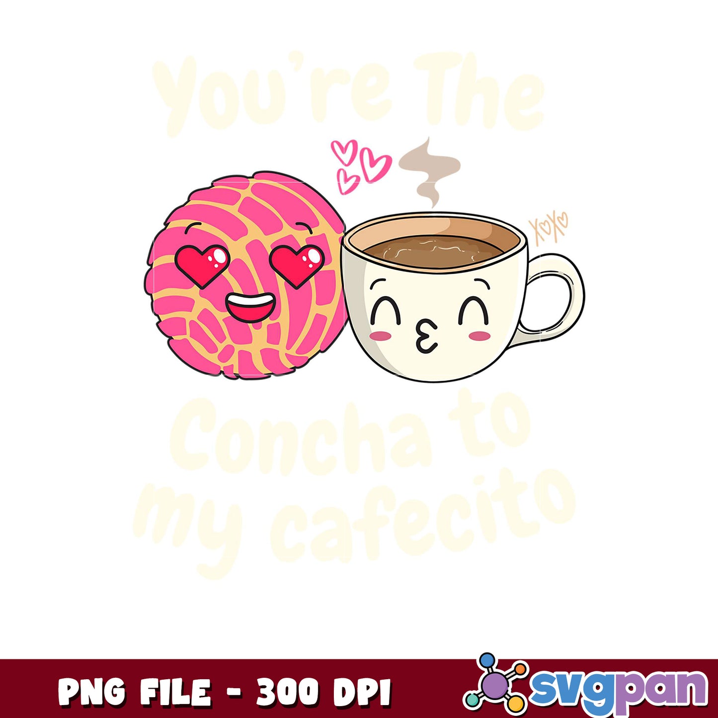Cute concha and coffee design for PNG download, perfect for gifts