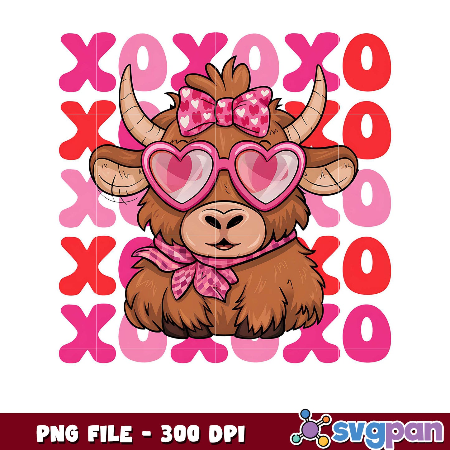 Cute cow with heart glasses, perfect for decorations and gifts