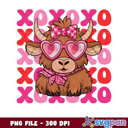 Cute cow with heart glasses, perfect for decorations and gifts