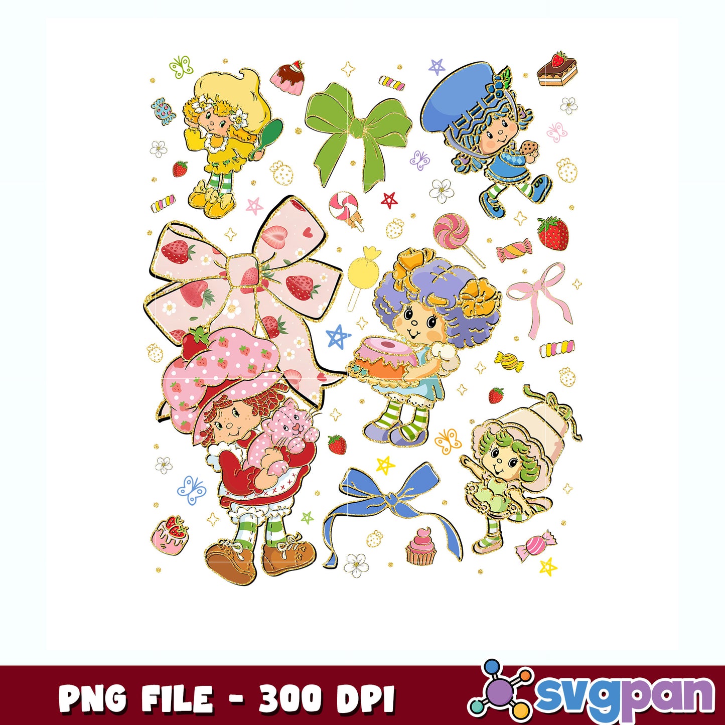 Cute design strawberry shortcake png, strawberry shortcake characters png