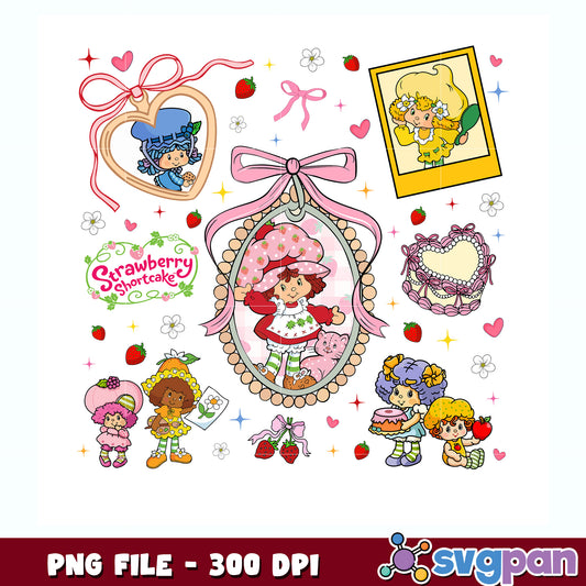 Cute design strawberry shortcake png, strawberry shortcake dolls​ png