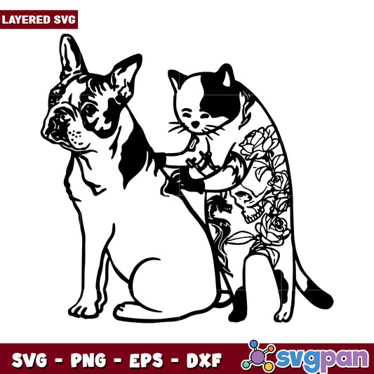 Cute dog and cat design SVG for crafts, perfect for art projects
