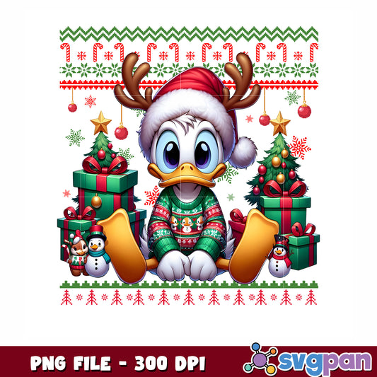 Cute donald png, christmas cartoons png, christmas donald png
