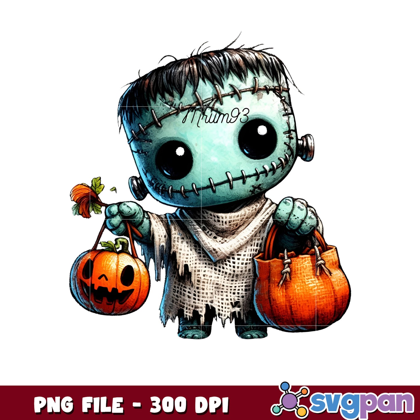 Cute frankenstain png, halloween characters png, halloween png