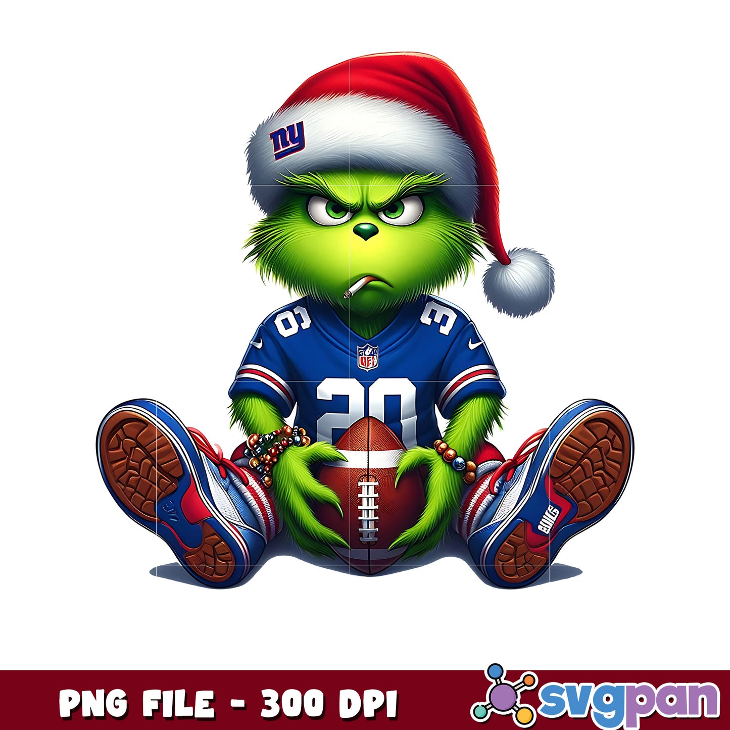 Cute funny grinch png, nfl mvp png, grinch giants png