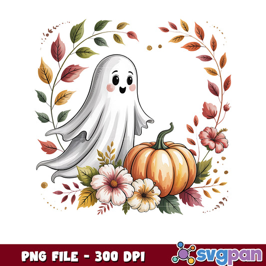 Cute ghost with pumkin halloween png, halloween ghost png, trick or treat png