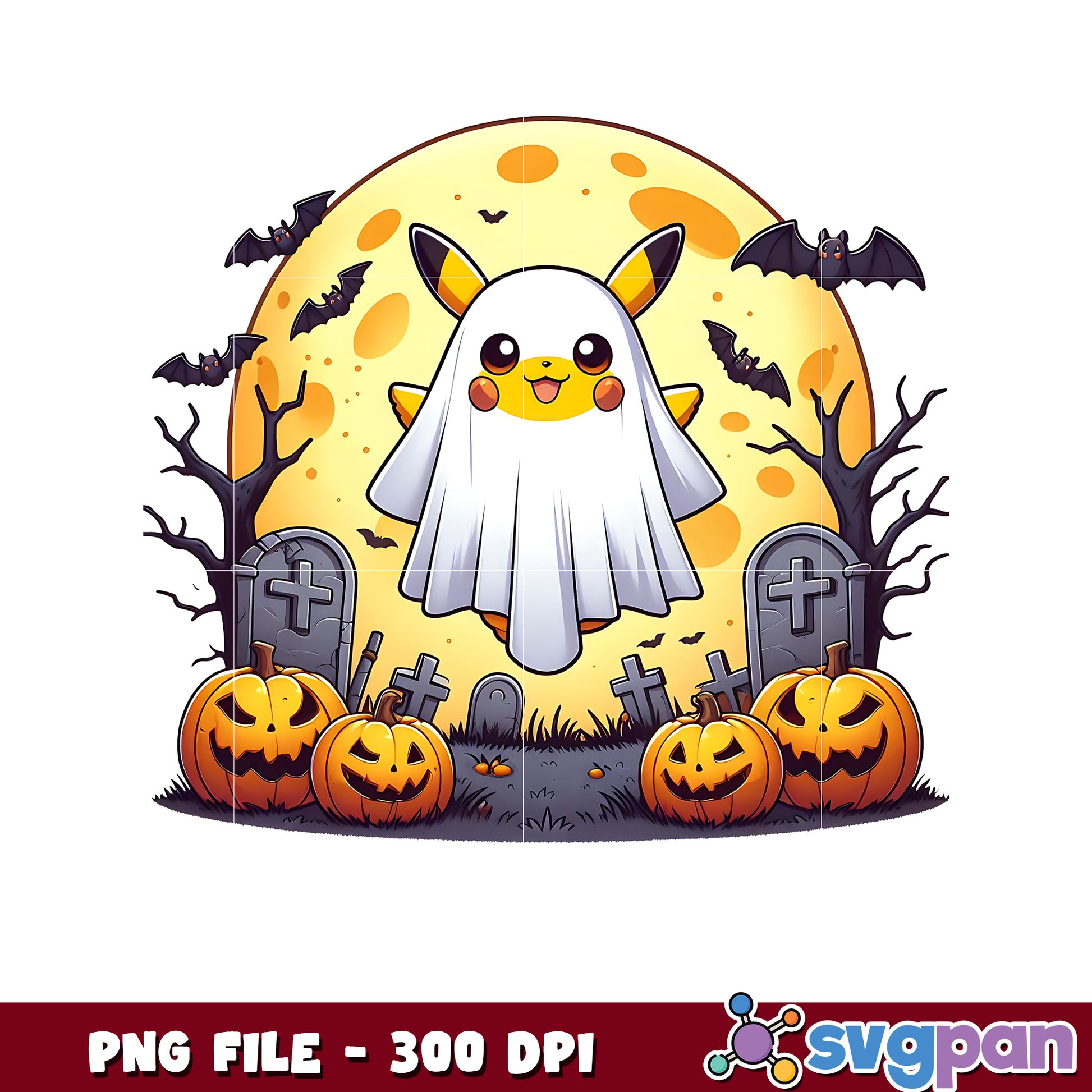 Cute ghoul pikachu png, happy halloween png, halloween pokemon​ ​png