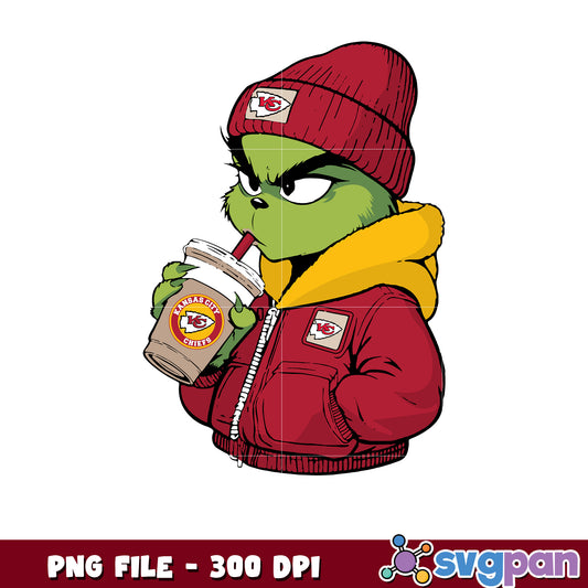 Cute grinch kansas city chiefs png, ginch nfl png, super bowl 2025 png