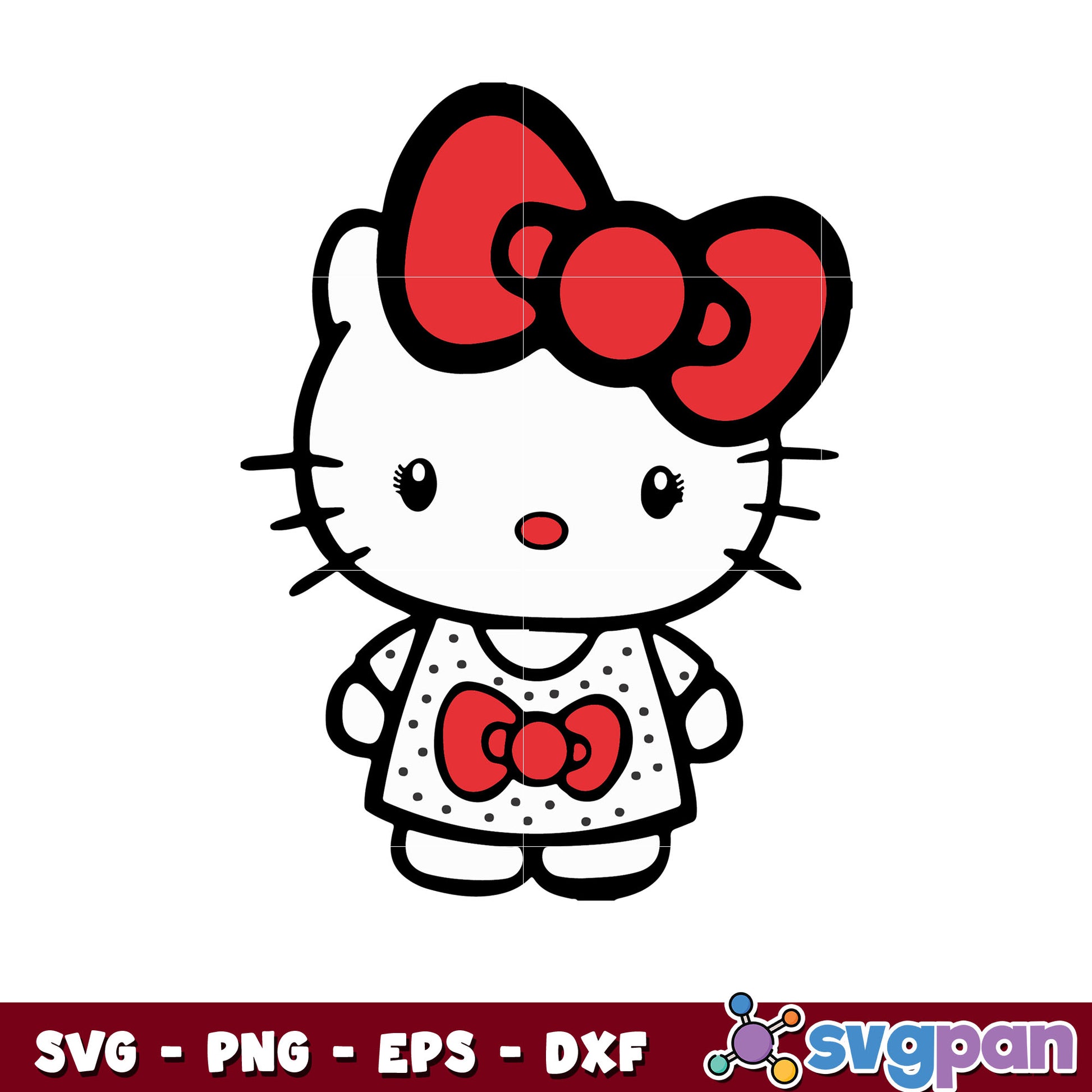 Cute hello kitty with bow tie design svg, hello kitty svg