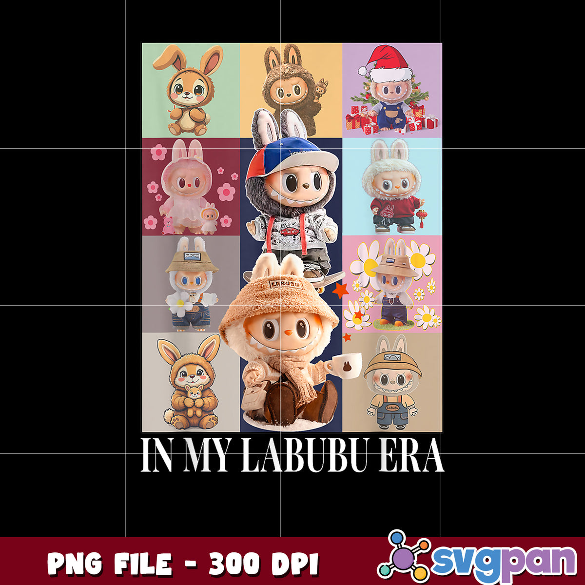 Cute in my labubu era png, labubu the monsters png, labubu toys png