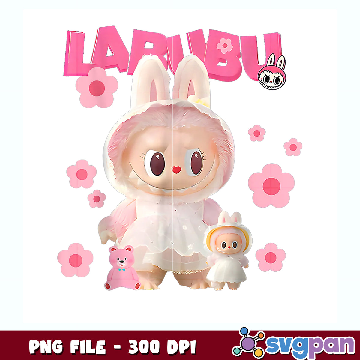Cute labubu lover the monsters pink halloween christmas png, cartoon labubu png