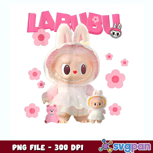 Cute labubu lover the monsters pink halloween christmas png, cartoon labubu png