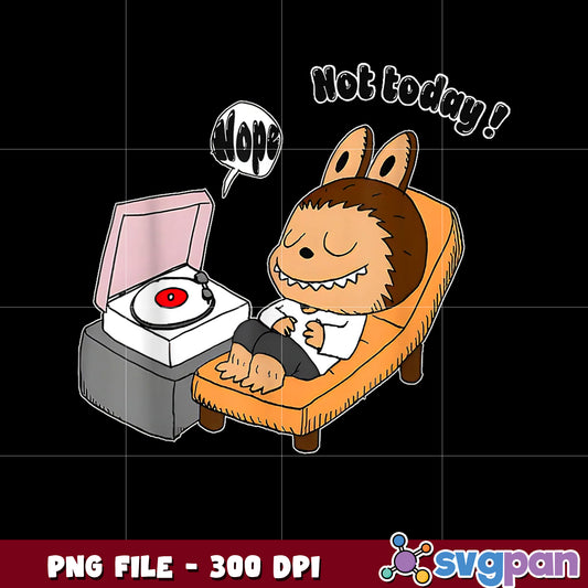 Cute labubu the monsters not today png, playful design png, cartoon labubu png