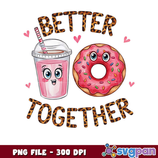 Cute milkshake and donut design, perfect for friends gifts