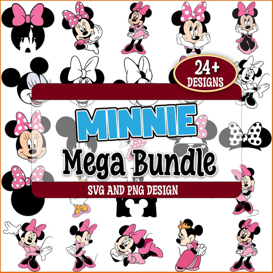 Cute minnie design svg bundle