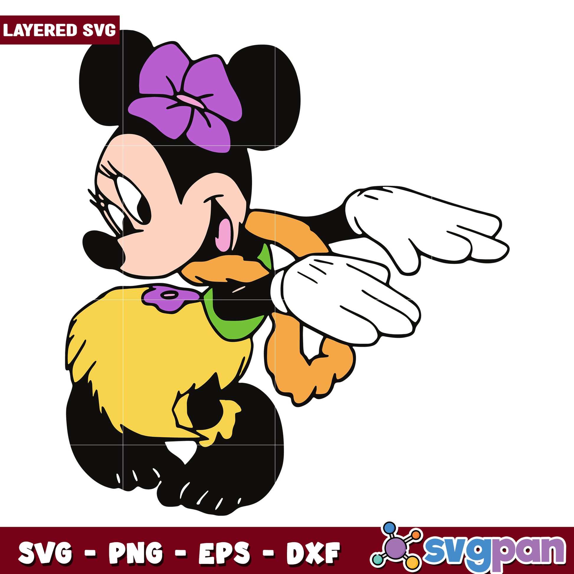 Cute minnie mouse in hawaii svg, disney characters svg, summer time svg