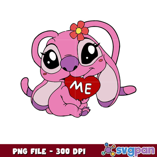 Cute pink bunny with heart design, perfect for crafts