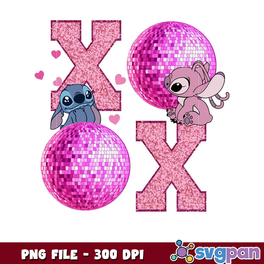 Cute pink disco balls, fun cartoon characters design PNG