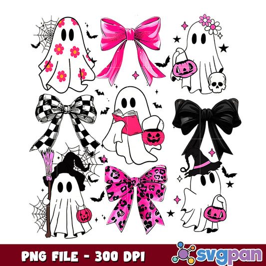 Cute pink ghost png, halloween pumpkin​​ png, halloween​ songs png