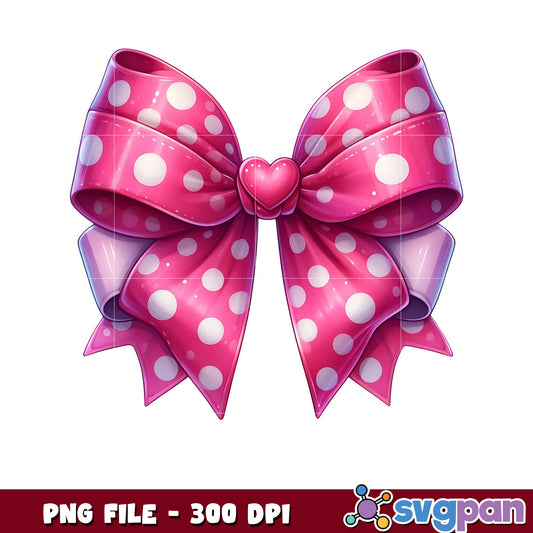 Cute pink polka dot bow PNG file, perfect for crafts