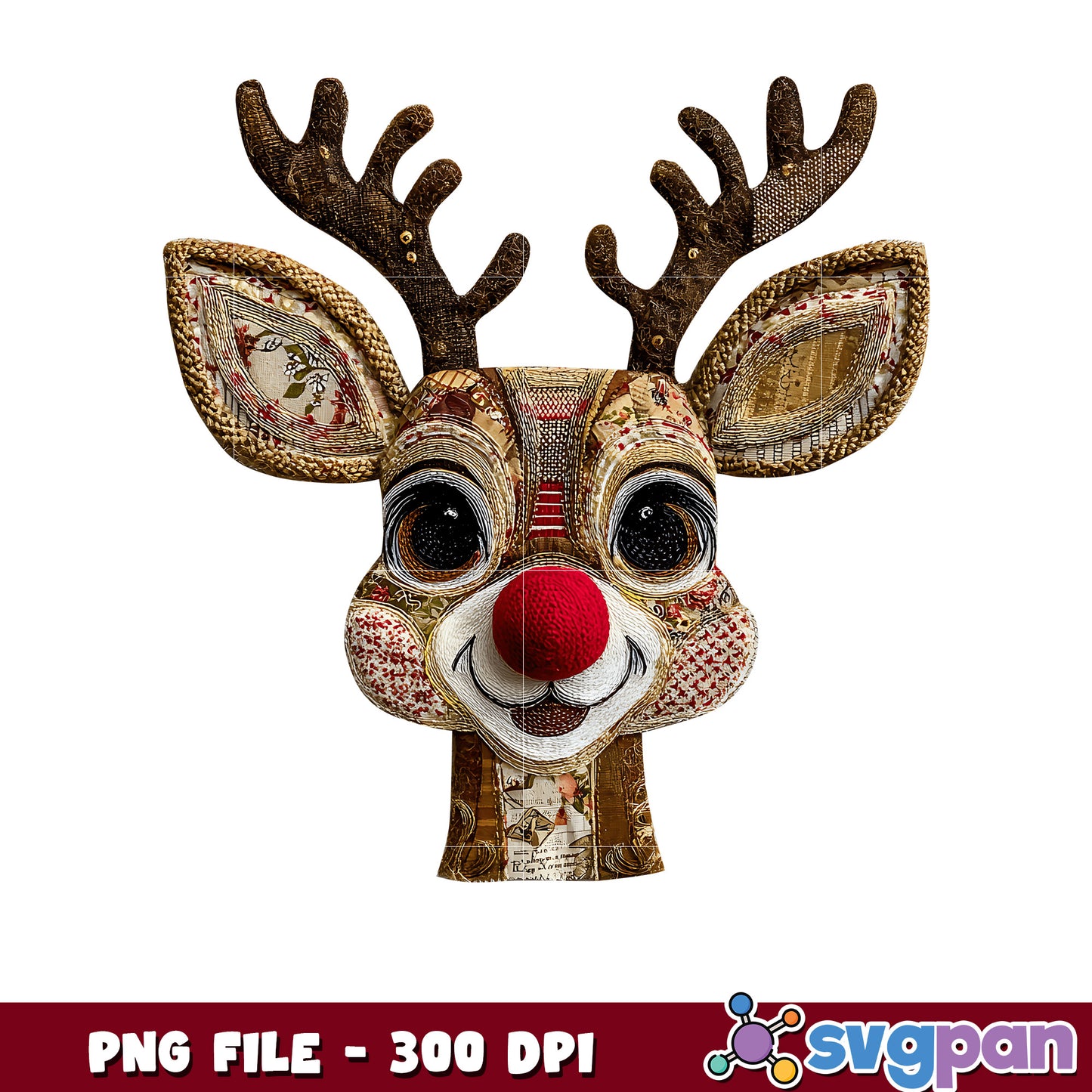 Cute reindeer png, spirit christmas​ png, christmas cards​ png