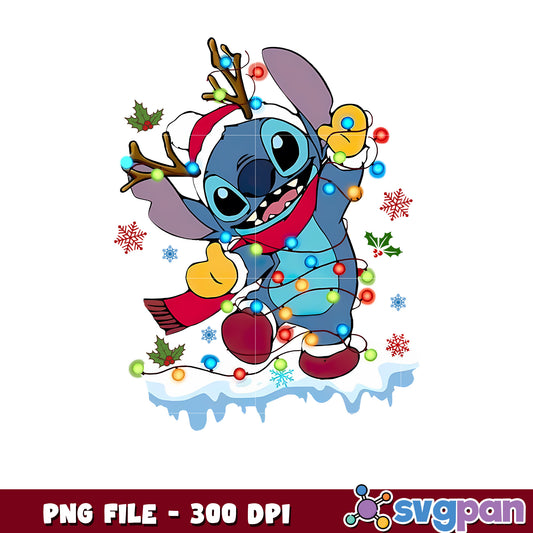 Cute stitch christmas png, disney characters png, cute stitch png