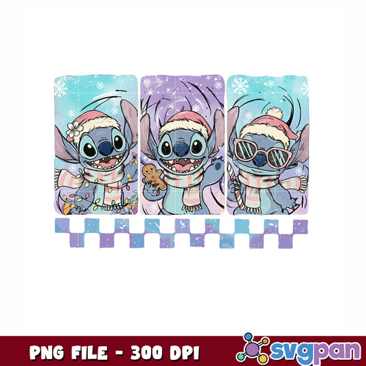 Cute stitch png, christmas png, stitch funny png