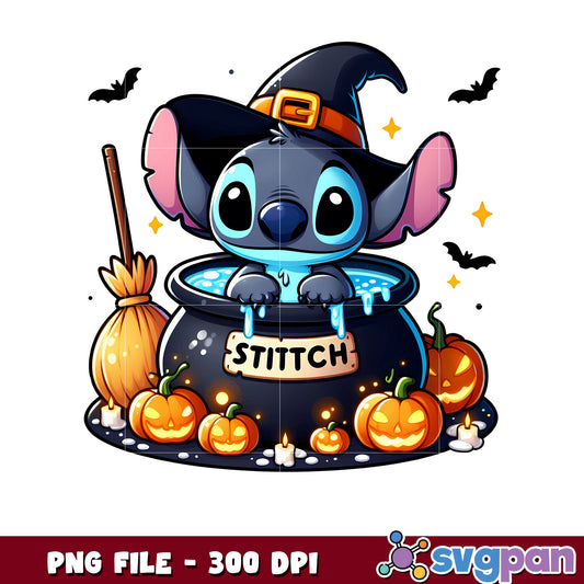 Cute stitch png, halloween decor png, halloween pumpkin png