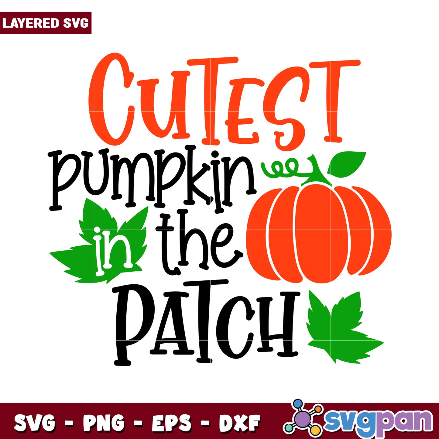 Cutest pumpkin in the patch SVG design for fall crafting, perfect for autumn decor