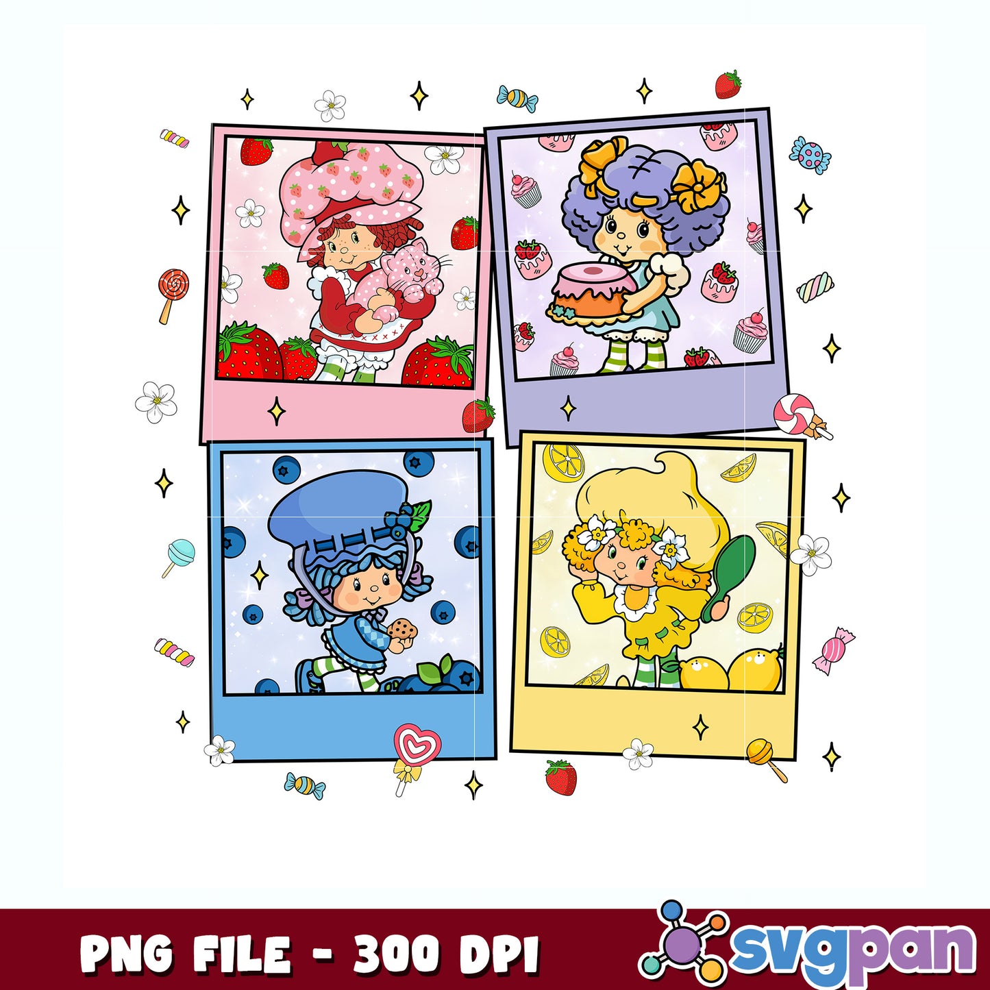 Cute strawberry shortcake png, strawberry shortcake characters png