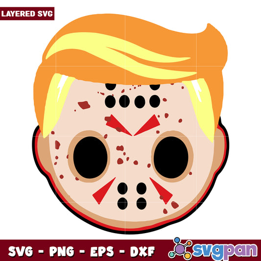 Cute trump in horror mask svg, halloween horror nights​ svg, spooky halloween svg
