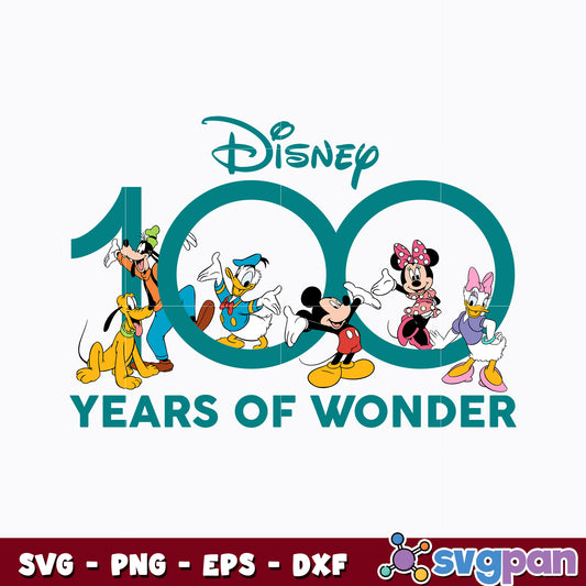 Disney 100 Years Of Wonder Mickey And Friend Vintage Disney Svg