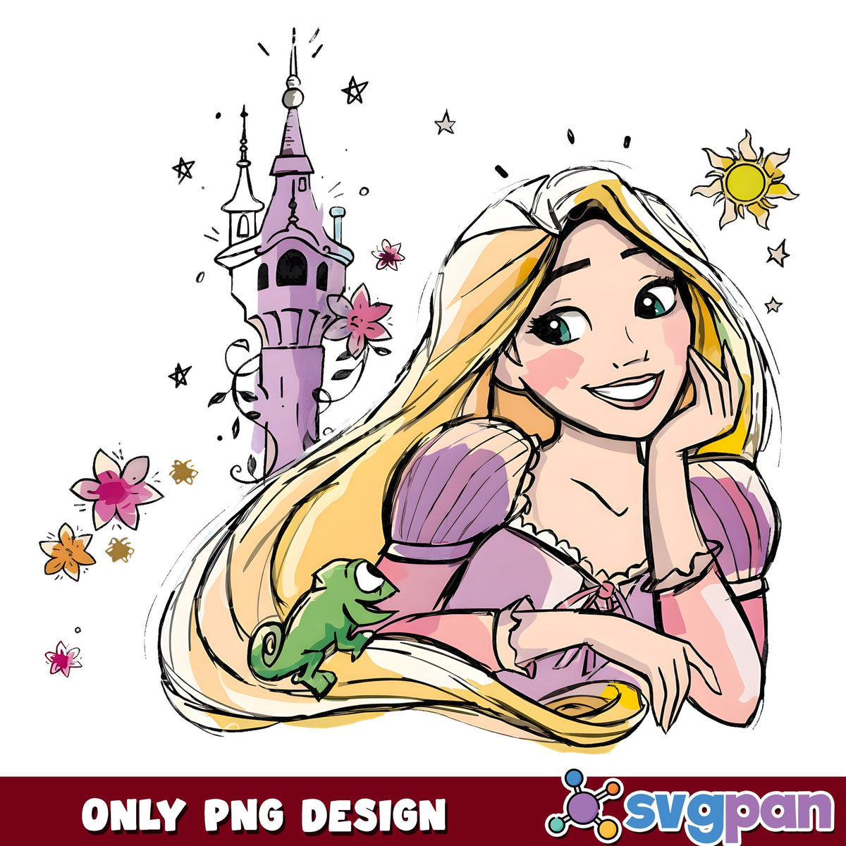 Rapunzel Sketch Tower Pascal Sun PNG, Tangled PNG, Tower PNG – svgpan
