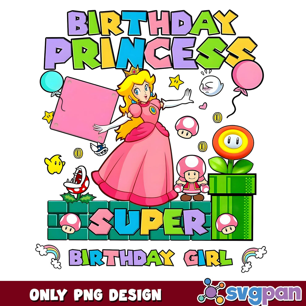 Birthday Princess Peach Super Girl PNG, Princess Peach PNG – svgpan