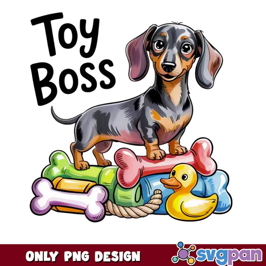 Dachshund Toy Boss PNG, Funny Dog Sublimation, Pet Lover PNG