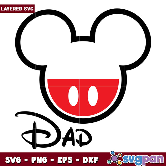 Dad mini Mickey Mouse Ears svg, Disney characters svg, digital download 