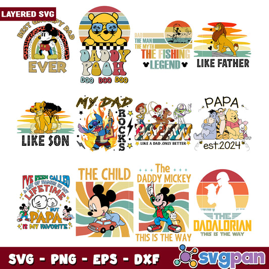 Dad and Papa SVG Bundle Fun Designs for All Occasions