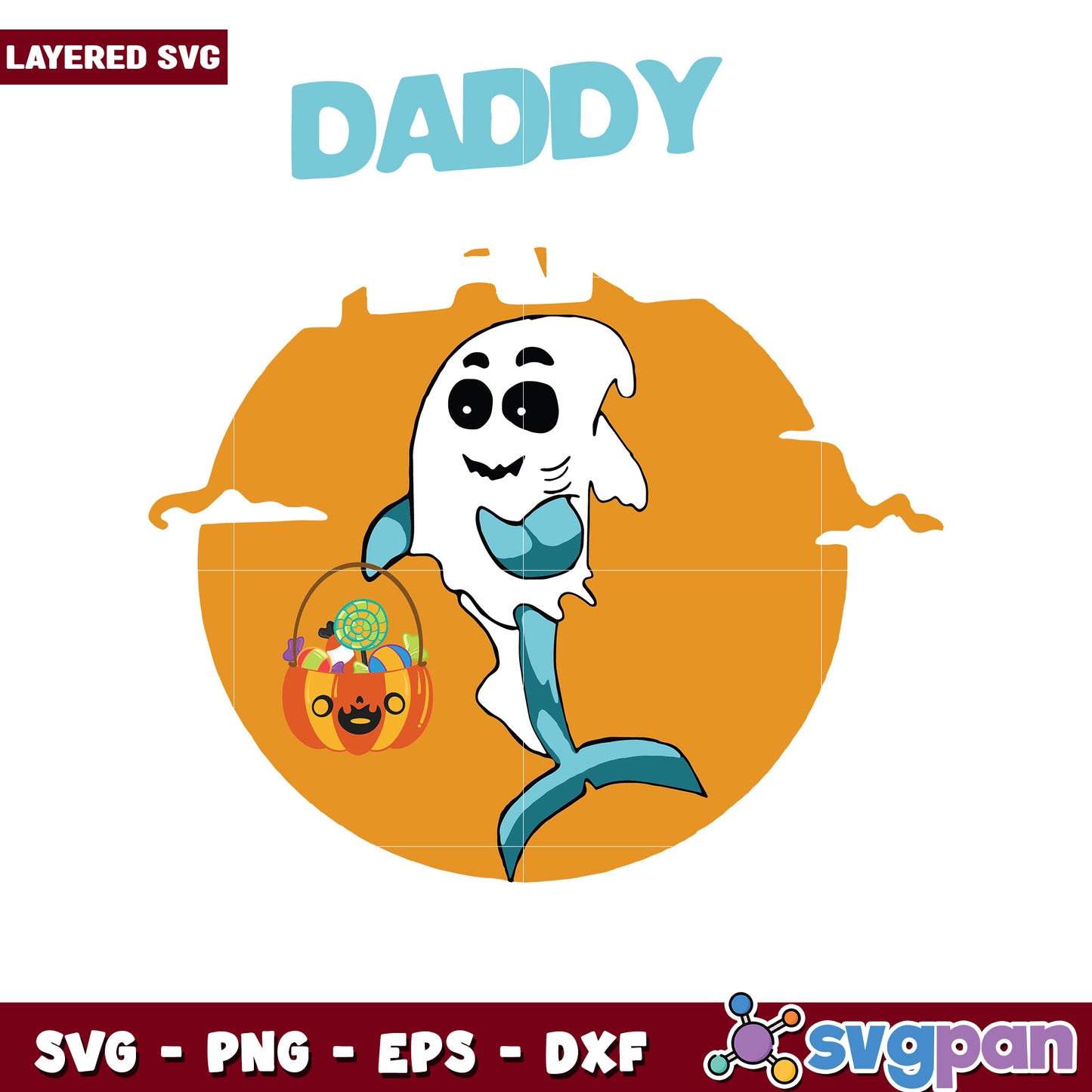 Daddy shark boo boo boo svg, funny halloween svg, halloween fall svg