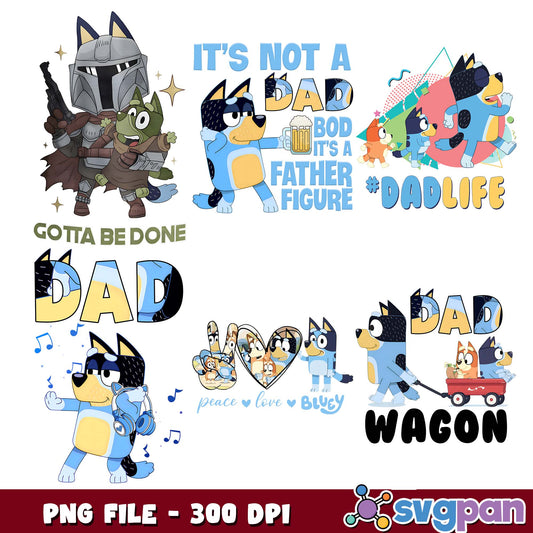 Dad wagon bluey png bundle