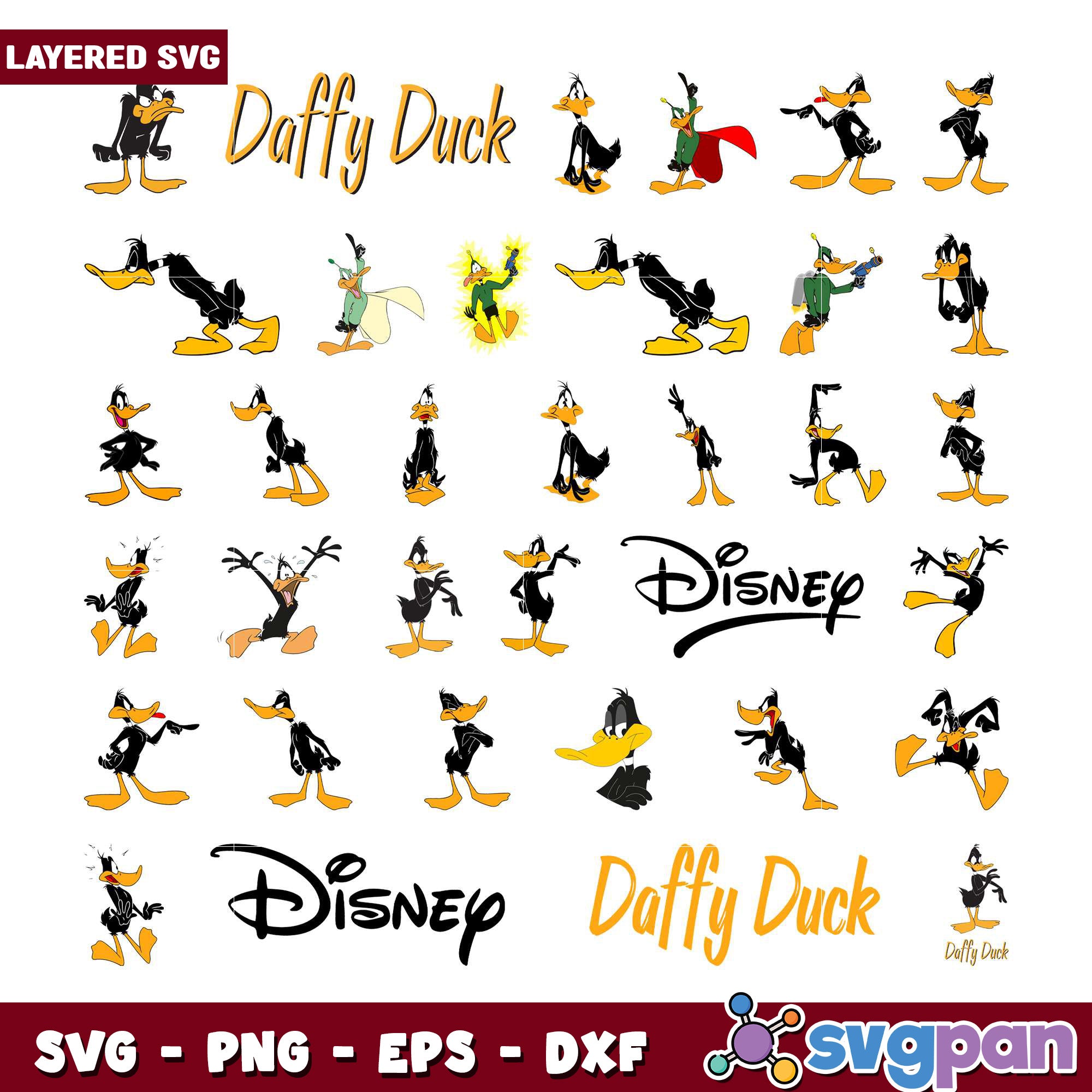 Daffy Duck SVG Bundle Layered Designs – svgpan