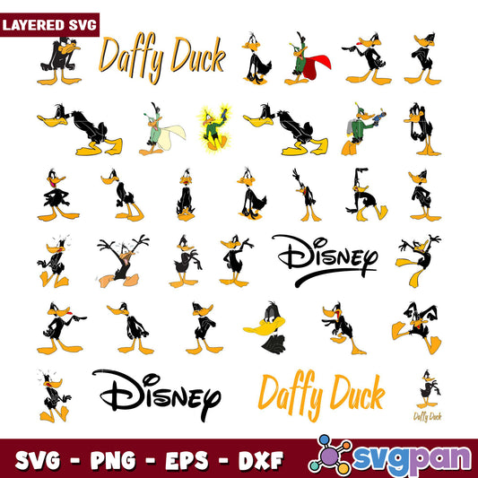 Daffy Duck SVG Bundle Layered Designs